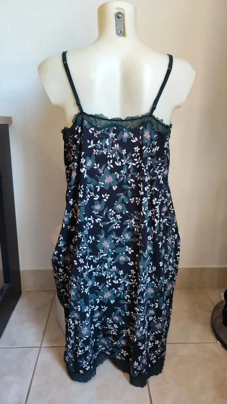 Sexy dark green lace microfiber chemise T38/40 - RougeGorge – photo 4